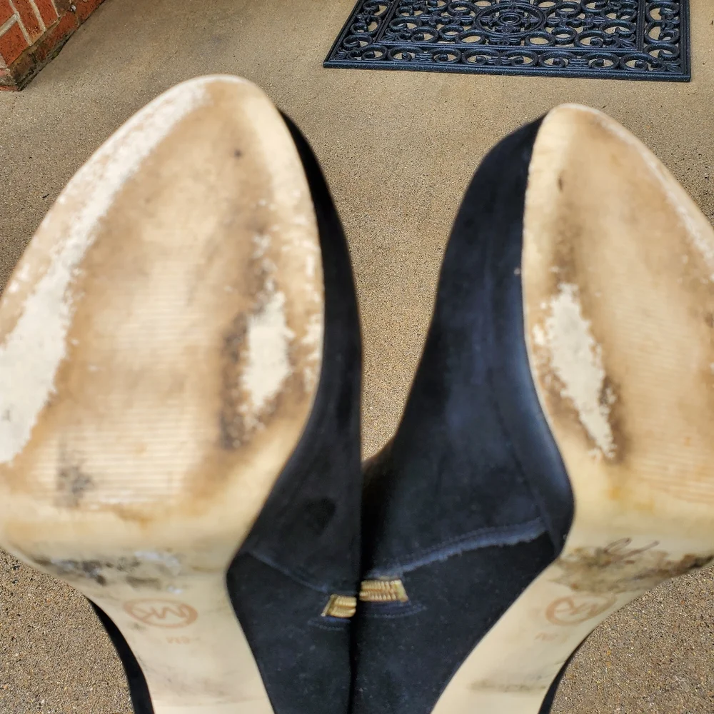Michael Kors Black Leather Booties, Size 8M